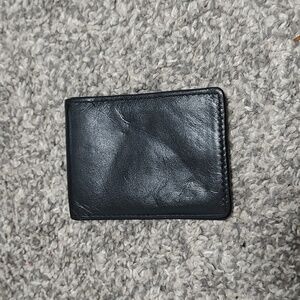 Black Leather Wallet w Money Clip